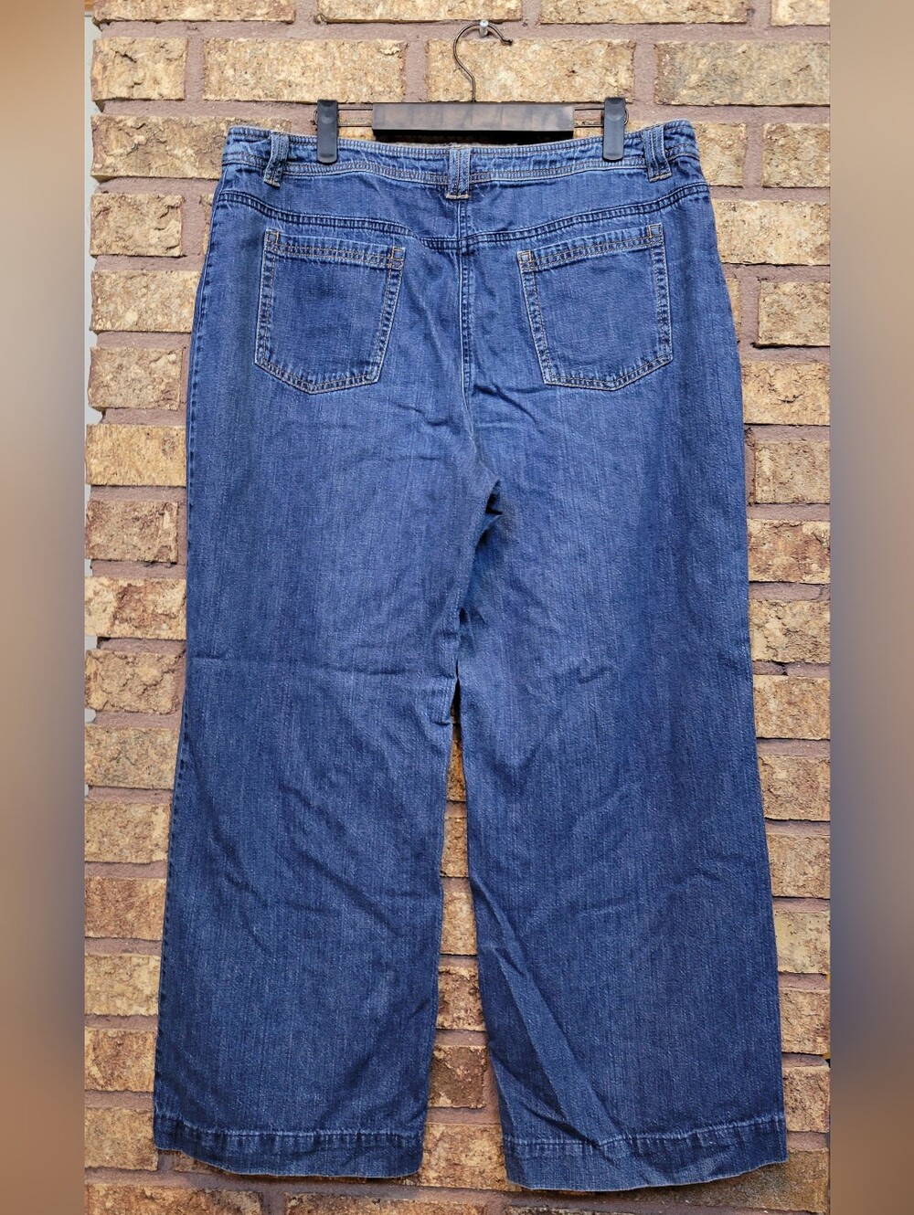 Jones New York Wide-Leg Denim Jeans 100% Cotton Size 14 - Picture 3 of 10